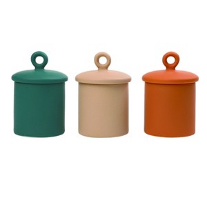 Transpac Ceramic Round Edge Containers Set of 3 Spring Home Decorations - 1 of 3