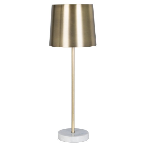 Metal Shade With Marble Base Buffet Table Lamp Gold Includes