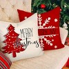 Lomsoe 4pcs Red Christmas Throw Pillow Cover Decoration Christmas Farmhouse Snowflake Ornament Decoration for Winter Holiday Bed Home Sofa Living Room - 4 of 4