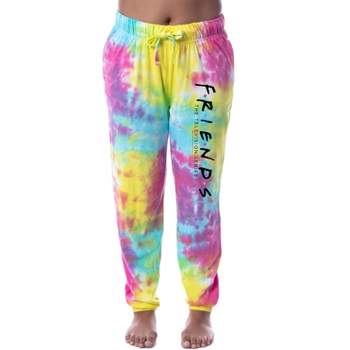 Friends TV Show Logo Womens' Tie Dye Sleep Pajama Pants Loungewear Multicolored