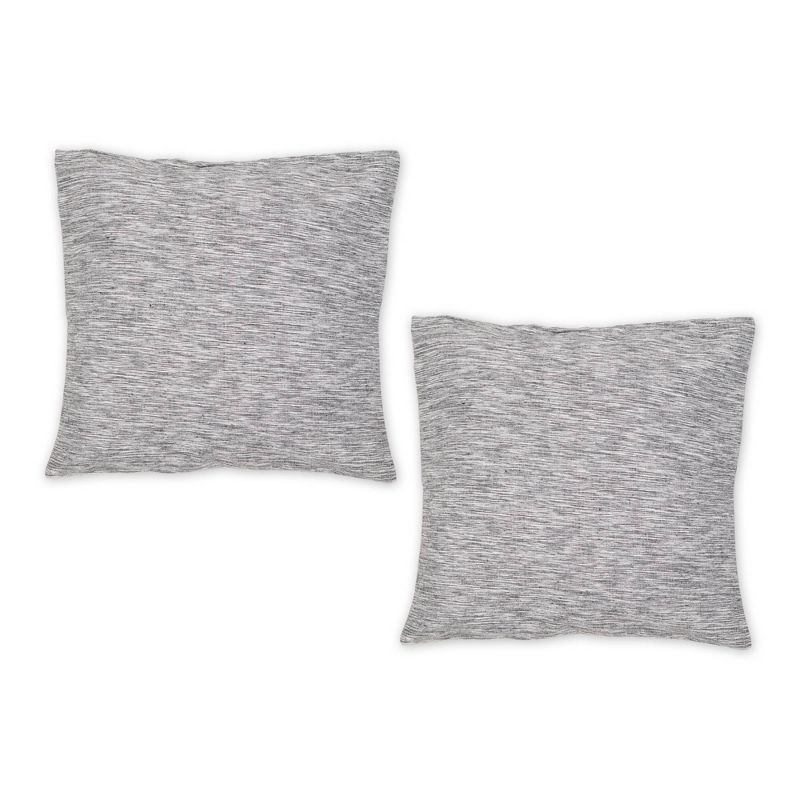 2pc 18&#34;x18&#34; Tonal Recycled Cotton Square Throw Cover Black/Off-White - Design Imports, 1 of 6