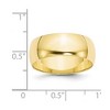 Black Bow Jewelry 7mm or 8mm 10K Yellow Gold Lightweight Half Round Standard Fit Band - 3 of 4
