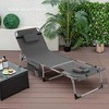 Costway 2 PCS Outdoor Folding Chaise 5-Position Lounge Chair with Adjustable Footrest Pink/Gray/Dark Pink/Navy Blue - 2 of 4