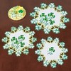 Collections Etc Embroidered Shamrock Leaves Cutwork Table Linens - 2 of 3