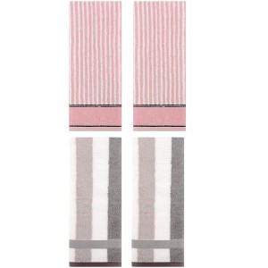 REGALWOVEN 4 Pcs Cotton Soft Comfortable Absorbent Striped Hand Towel 13" x 29" - 1 of 4