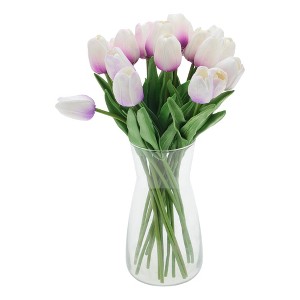 Unique Bargains Christmas 20 Pcs Artificial Flowers Fake Tulips for Wedding Rooms Home Hotel Party Decoration Purple - 1 of 4