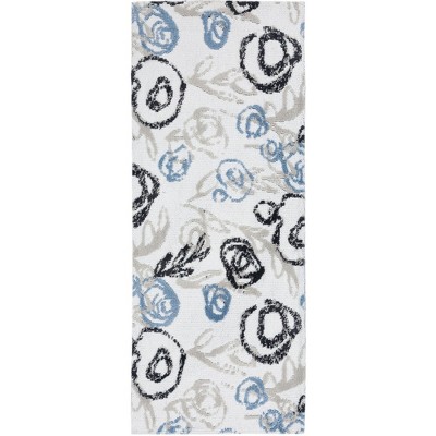Simple Spaces Casual Nature Blue Runner Rug, 21" x 54" – Soft Blue Tones with Organic Pattern for Hallways & Entryways