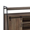 60" Rashawn TV Stand for TVs up to 58" Rustic Oak/Black Finish - Acme Furniture: Industrial Style with Sliding Barn Doors & Open Shelf - 4 of 4