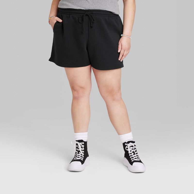 Women's Mid-Rise Pull-On Fleece Shorts - Wild Fable™, 3 of 5