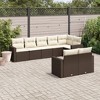 vidaXL Garden Sofa Set Brown and Cream White - 2 of 4