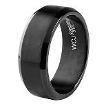 Men's West Coast Jewelry Blackplated Stainless Steel Satin and High Polished Ring