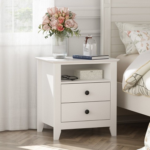 FUFU&GAGA White Modern Style Nightstand - A Versatile Choice - image 1 of 4