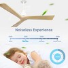 Wanze of Ocean 52 in. White Remote&Wall Control Modern Noiseless Solid Wood Light Color Blade Downrod Mount Ceiling Fan with 2 Downrods - 4 of 4