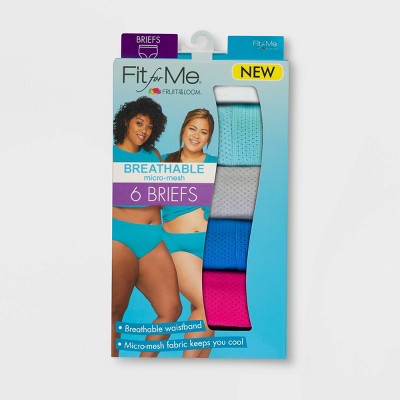Photo 1 of Fit for Me by Fruit of the Loom Women's Plus 6pk Breathable Micromesh Classic Briefs - size 12