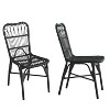 MOEPISY Set of 2 Outdoor PE Wicker Patio Dining Chairs Black - 4 of 4