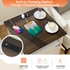 Dyonery End Table with Charging Station, 24 Inch Farmhouse Side Tables Living Room, Wood Rustic Nightstand, Bedside Table for Bedroom, Black - 3 of 4