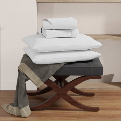 Queen White Organic Cotton Percale Sheet Set