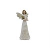 Angel Figurine Trio with Floral Etching – 8.75"H – Neutral Polyresin (Set of 3) for Home Decor – By Melrose - 3 of 4