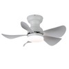 30" White 5-Blade Flush Mount Ceiling Fan with LED Light, Quiet ABS Blades and 6-Speed Remote for Bedroom or Dining Area - 2 of 4