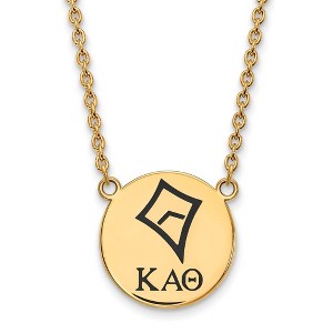 Black Bow Jewelry 14k Yellow Gold Plated Sterling Silver Kappa Alpha Theta Greek Life Necklace 18 Inch - 1 of 4