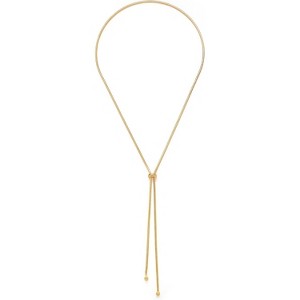 Y-Circle Necklace for Women, Adjustable Gold and Silver Plated Long Chain - 1 of 4