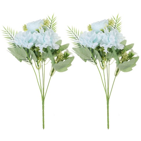 Unique Bargains Home Wedding Decoration Branch Silk Artificial Peony Hydrangea with Stem 2 Pcs - image 1 of 4