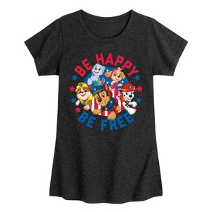Girls' - Paw Patrol - Americana Fitted Short Sleeve Graphic T-Shirt - 1 of 4