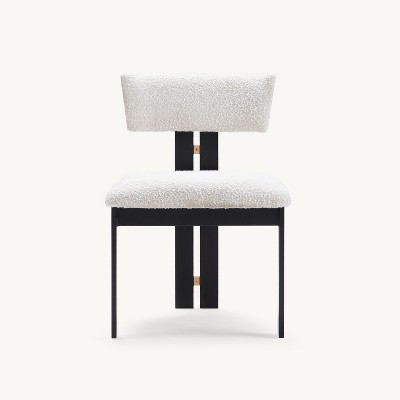 A Set Of 2 Armless Dining Chair-Sturdy Iron Frame, Comfortable Cushion, Easy Assembly, Perfect for Home & Restaurant Use-Morden Fort