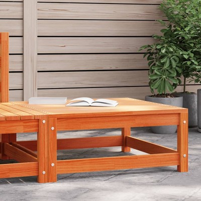 vidaXL Patio Footstool Wax Brown 27.6"x27.6"x11.8" Solid Wood Pine
