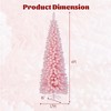 Costway 5/6/7/8 FT Artificial Pink Christmas Tree with 328/460/635/1000 Branch Tips Folding Metal Stand - 3 of 4