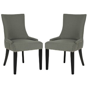 Lester Dining Chair - Green/Gray/Nailhead (Set of 2) - Safavieh , Green Gray