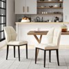 Bekrvio Mid Century Modern Dining Chairs, Upholstered Leather Armless Chairs with Checkered Pattern Back, for Kitchen & Dining Room - 2 of 4