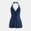 Women's Chic V Neck Plunge Halter Self Tie One Piece Swim Dress - Cupshe - 2 of 4