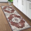 Runner Rugs 2x6 Washable Non-Slip - Vintage Hallway Rug Low Pile Distressed Carpet, Ultra Thin Retro Medallion Rug - 2 of 4