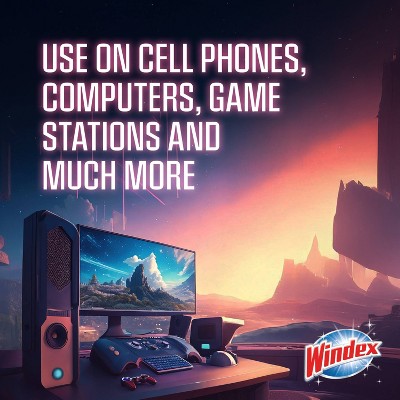Windex Gaming Electronic All-Purpose Cleaning Wipes - 25ct: Resealable Bag, Streak-Free Surface, Removes Dust, Multi-Surface