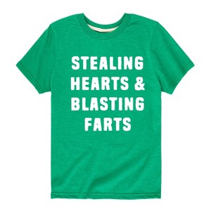 Boys' - Instant Message - Stealing Hearts And Blasting Farts Short Sleeve Graphic T-Shirt - 1 of 4