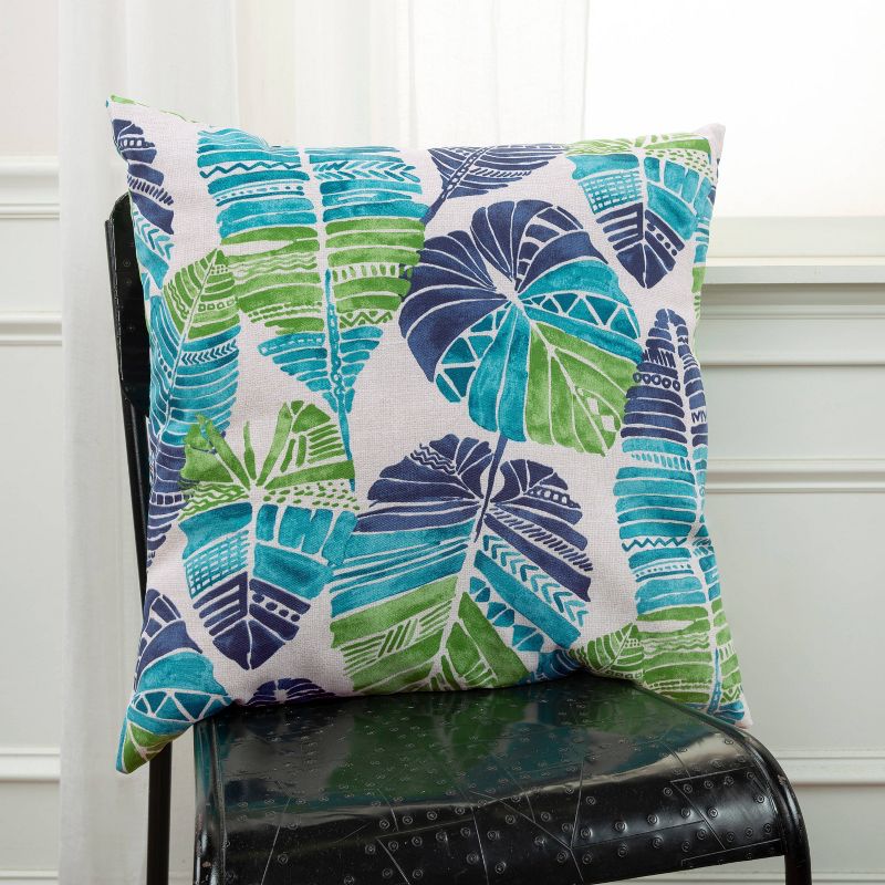 22"x22" Oversize Poly-Filled Leaf Pattern Botanical Indoor/Outdoor Square Throw Pillow - Rizzy Home, 6 of 7