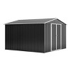 Backyard Storage Shed, 10x10 FT Storage Shed, Storage Storage with Lockable Doors and Updated Frame Structure, Large Metal Shed-Coolbibila - 4 of 4