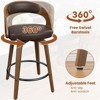 Gikpal Bar Stools, 26" Counter Height Barstools with Bentwood Legs, Swivel Counter Stools with Back, Modern Faux Leather Upholstered Bar Chairs - 3 of 4