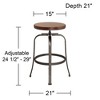 Elm Lane Radin Hammered Bronze Swivel Bar Stool Brown 29" High Industrial Adjustable Brown Seat with Footrest for Kitchen Counter Height Island Home - 4 of 4