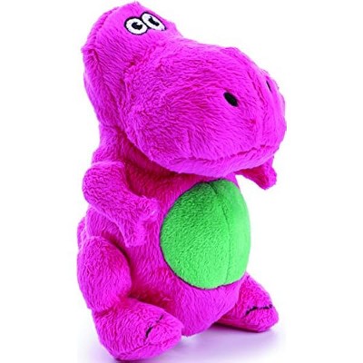 goDog Just For Me Dinos T-Rex Squeaky Plush Dog Toy, Chew Guard Technology - Pink, Mini