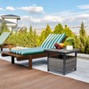 Naysaye Patio End Tables Wicker Side Table PE Rattan Imitation Wood Top with Umbrella Hole for Outdoor Use, Gray, 22"*22"*18" - 4 of 4