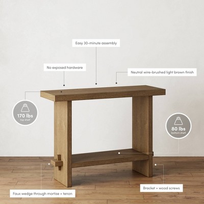 Virgo Light Brown Wood Console Table with Storage