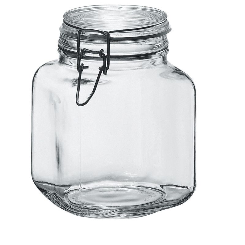 Amici Home Glass Hermetic Preserving Canning Jar Italian Made, Food Storage Jars with Airtight Clamp Seal Lids, Kitchen Canisters, 1 of 4