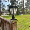 Cedar Hill 18 in. Black Outdoor Frozen Ice Glass Solar Post Light with Pier Mount Base - 2 of 4