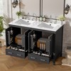 Vynxaria 48-Inch Black Bathroom Vanity - Dual Undermount Ceramic Sinks, 4 Soft-Close Doors, 2 Divided Drawers, Double-Layer Door Shelves - 2 of 4