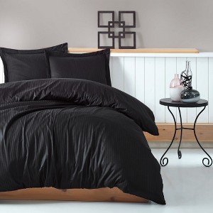 Sussexhome Satin Duvet Cover Set, High Quality Cotton Queen Size Set, 1 Duvet Cover, 1 Fitted Sheet and 2 Pillowcases - 1 of 4