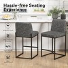 JUJABU 25.6 Inch Modern Bar Stools Set of 2 with Back, Metal Legs with Faux Leather Upholstered - 4 of 4