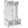 FURNIinspire Hall Trees Hall Tree Clothes Rack Coat Rack Storage Cabinet Entryway Bench With Open Shelves, Shoe Cabinet, White, 18.5"*40"*64.5" - 3 of 4