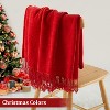 Christmas Chenille Throw Blanket with Tassel Fringe, 50" x 60" - 4 of 4